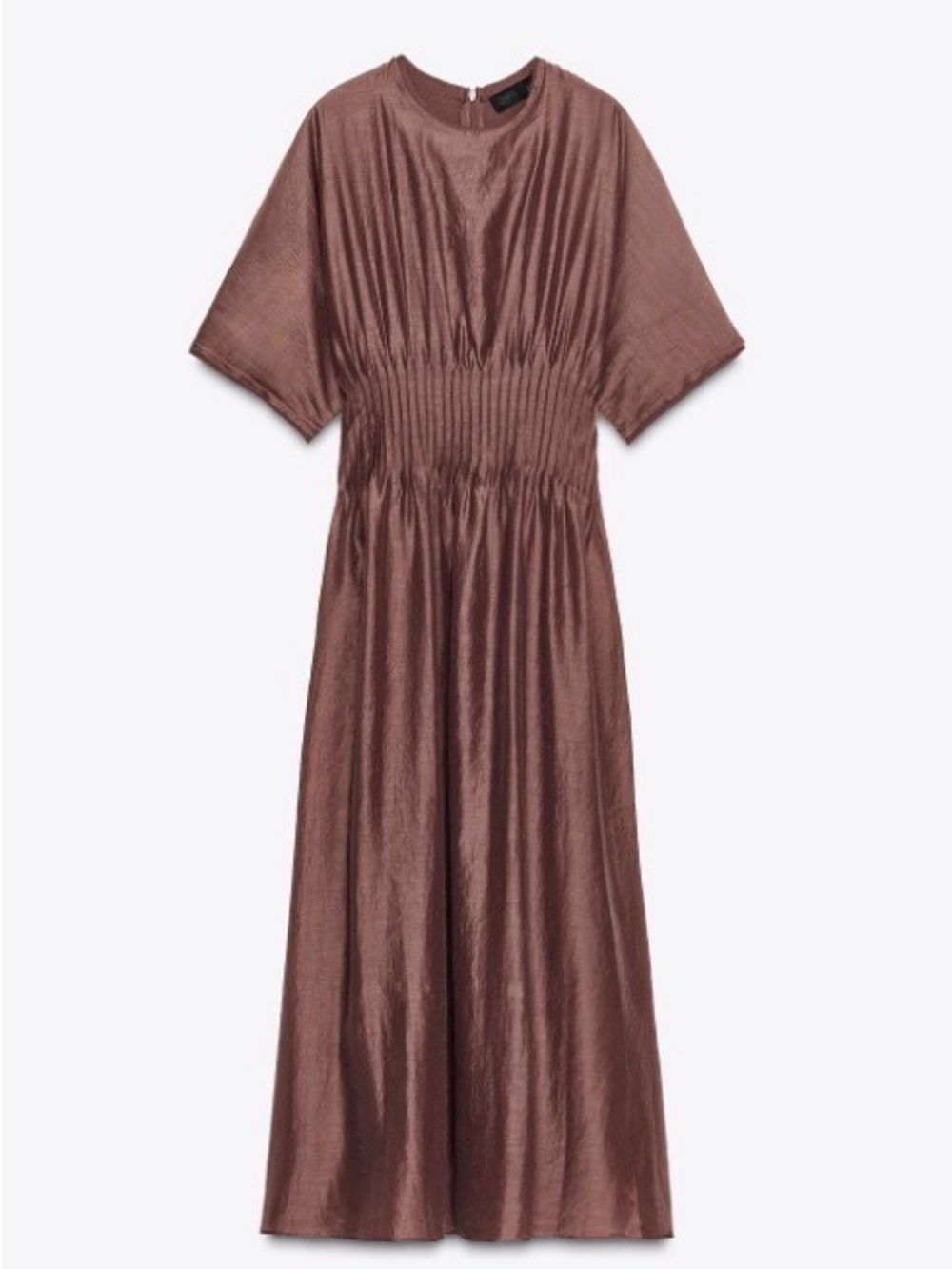 Summer wedding ready | Zara Metallic Brown Midi Dress